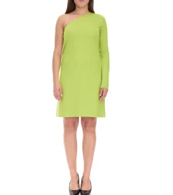 Große Größen|Kleider*Aniston CASUAL Damen Sommer-Kleid modisches One-Shoulder-Kleid Mini-Kleid 71366612 Grün