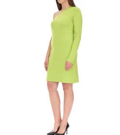 Große Größen|Kleider*Aniston CASUAL Damen Sommer-Kleid modisches One-Shoulder-Kleid Mini-Kleid 71366612 Grün