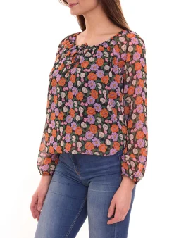 Poloshirts & Blusen*Aniston CASUAL Damen Sommer-Bluse mit floralerm Allover-Print leichte Schlupf-Bluse 85979832 Mehrfarbig