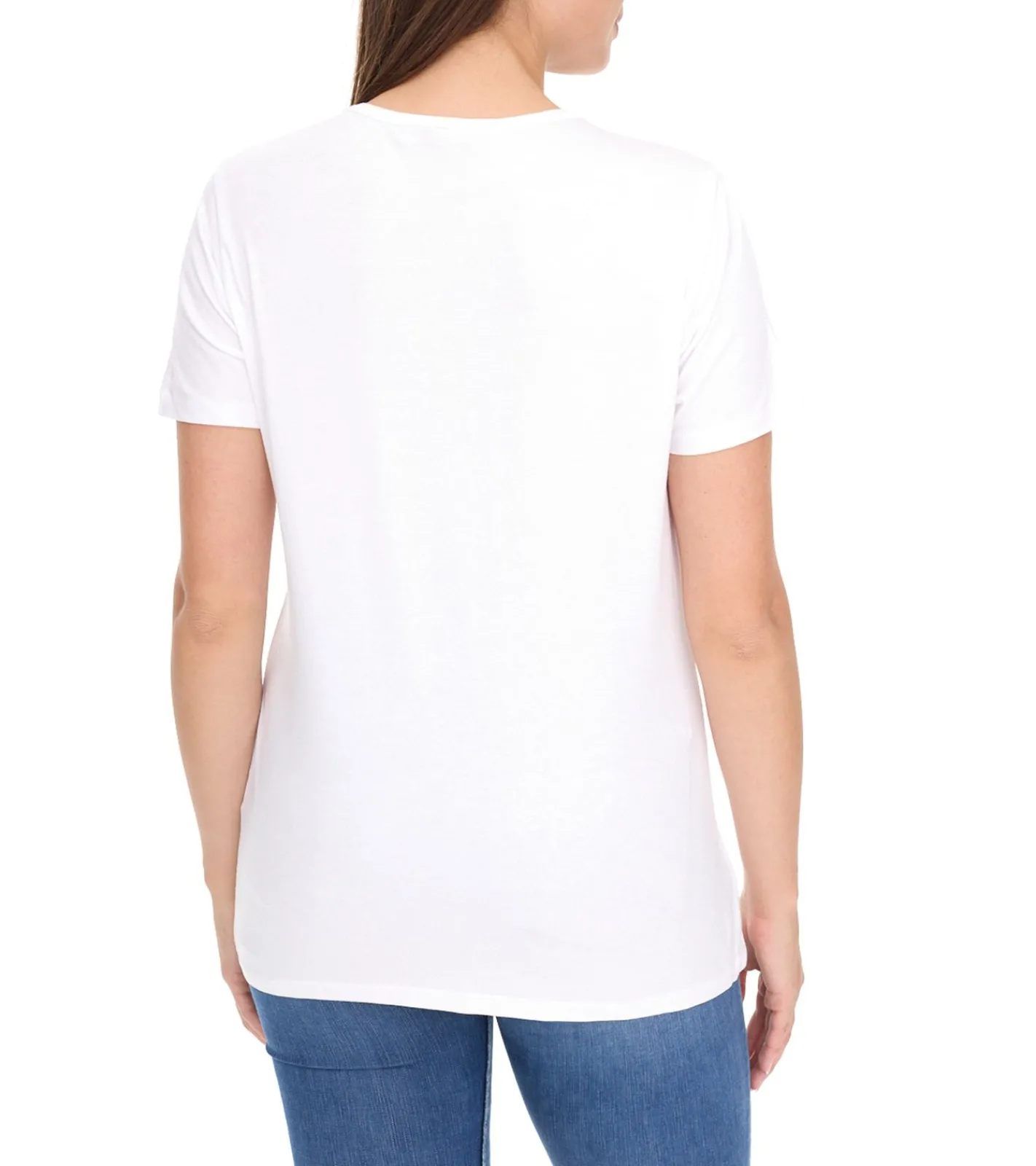 Tops & T-Shirts*Aniston CASUAL Damen T-Shirt Kurzarm-Shirt mit Cut-Outs Sommer-Shirt 74287507 Weiß
