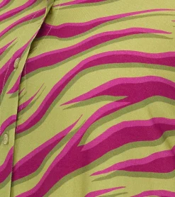 Poloshirts & Blusen*Aniston CASUAL FM Damen Bluse stylische Sommer-Bluse mit Kent-Kragen Alltags-Bluse 11026408 Grün/Lila