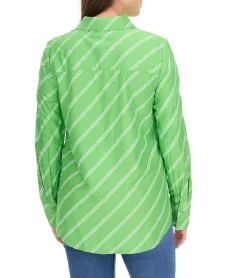 Poloshirts & Blusen*Aniston CASUAL FM Damen Bluse gestreifte Sommer-Bluse Alltags-Bluse 11026408 Grün