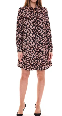 Poloshirts & Blusen*Aniston CASUAL Hemd-Bluse stylische Damen Bluse mit Allover Tier-Muster 47534517 Schwarz/Rot