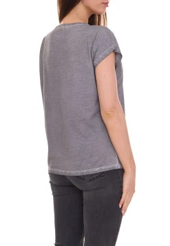 Tops & T-Shirts*Aniston CASUAL Kurzarm-Shirt modisches Damen T-Shirt mit Schmetterling-Print 16014105 Grau