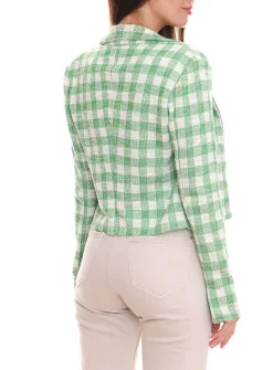 Blazer & Sakko*Aniston CASUALS Damen Blazer karierter Kurzblazer mit Zierknöpfen 98869141 Grün