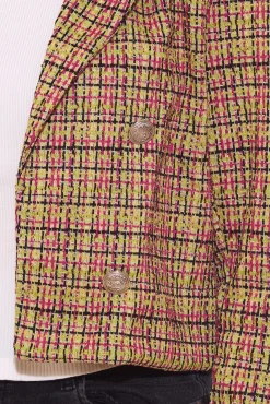 Blazer & Sakko*Aniston CASUALS Damen Blazer Kurzblazer mit Zierknöpfen 96699747 Grün/Bunt