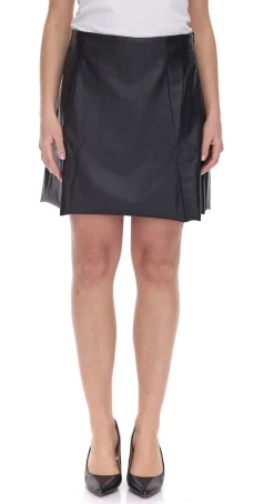 Röcke*Aniston Casuals Damen Mini-Rock Kunstleder-Rock in Glockenform 88871215 Schwarz