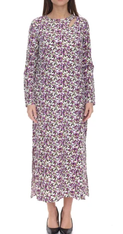 Kleider*Aniston Damen Sommer-Kleid mit floralem Allover-Print Maxi-Kleid 28702063 Weiß/ Lila/Grün