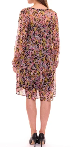 Kleider*Aniston Damen Sommer-Kleid mit floralem Allover-Print Midi-Kleid mit Unterkleid 90890637 Schwarz/Bunt