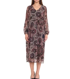 Kleider*Aniston SELECTED Damen Maxi-Kleid mit Allover-Print Sommer-Kleid 76445867 Braun/Bunt