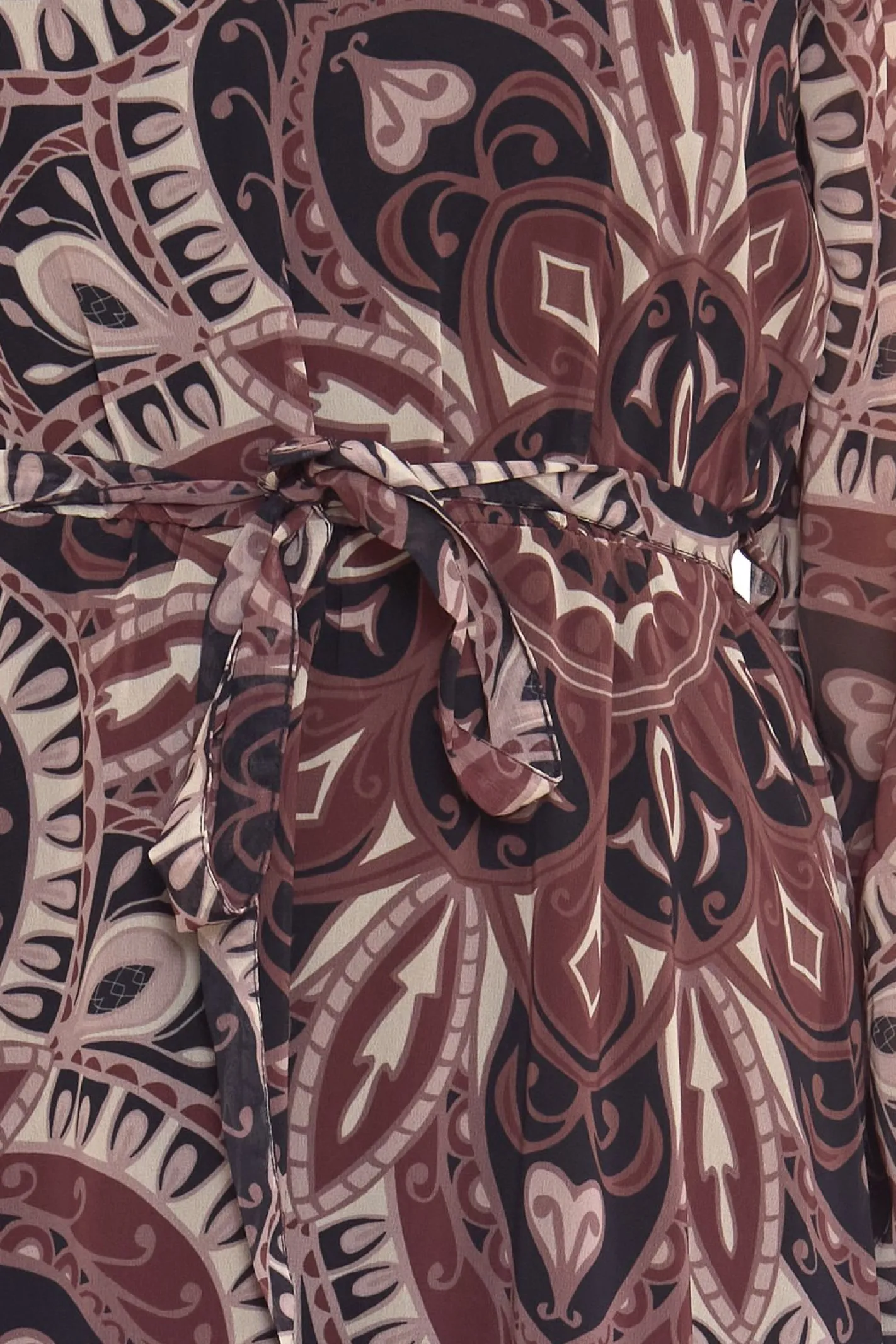 Kleider*Aniston SELECTED Damen Maxi-Kleid mit Allover-Print Sommer-Kleid 76445867 Braun/Bunt