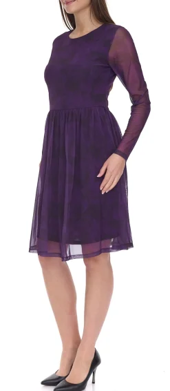 Kleider*Aniston SELECTED Damen Maschenkleid modisches Sommer-Kleid 99458044 Lila