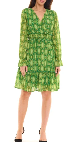 Kleider*Aniston SELECTED Damen Mini-Kleid mit Raffung Sommer-Kleid 19133051 Grün