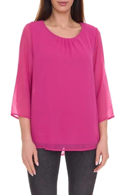 Poloshirts & Blusen*Aniston SELECTED Damen modische Sommer-Bluse mit 3/4-Ärmeln 16113300 Pink