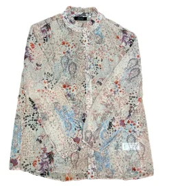 Poloshirts & Blusen*Aniston SELECTED Damen Sommer-Bluse durchsichtiges Shirt mit Allover-Print 84550010 Bunt