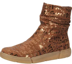 Boots & Stiefel*ara Damen Echtleder-Schuhe Highsoft Stiefel mit glänzendem Allover-Print 1089461-42 Braun