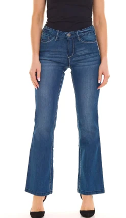 Hosen & Jeans*ARIZONA Bootcut-Jeans modische Damen Denim-Hose mit Kontrastnähten 26423438 Blau