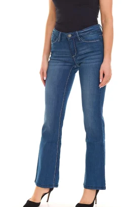 Hosen & Jeans*ARIZONA Bootcut-Jeans modische Damen Denim-Hose mit Kontrastnähten 26423438 Blau