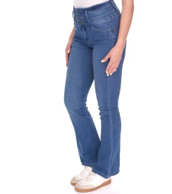 Hosen & Jeans*ARIZONA Damen Bootcut-Jeans modische High-Waist Denim-Hose im 5-Pocket-Style 26157116 Blau