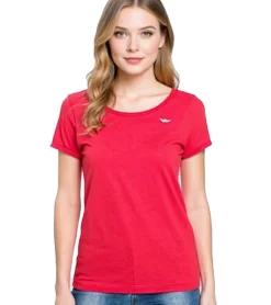 Tops & T-Shirts*ARIZONA Damen T-Shirt schlichtes Baumwoll-Shirt mit Modal Basic-Shirt Unterzieh-Shirt 19029760 Rot