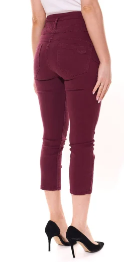 Hosen & Jeans*ARIZONA High Waist 7/8-Jeans stylische Damen Denim Baumwoll-Hose 27552924 Bordeaux-Rot