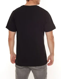 T-Shirts & Tank Tops*BAD+MAD Berlin Tee Herren Baumwoll-T-Shirt mit buntem Front-Print Rundhals-Shirt BMTR002 Schwarz