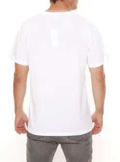 T-Shirts & Tank Tops*BAD+MAD Miami Tee Herren Sommer-Shirt mit großem Marken-Print Baumwoll-T-Shirt BMTR001 Weiß