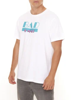 T-Shirts & Tank Tops*BAD+MAD Tee Herren Baumwoll-T-Shirt mit verschiedenen Prints Rundhals-Shirt BMTR00X Weiß