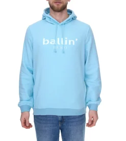 Pullover & Sweater*Ballin Est. 2013 Herren nachhaltiger Hoodie Kapuzen-Pullover mit Logo-Print auf der Front HO-H00050 in Schwarz, Blau oder Navy