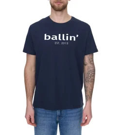 T-Shirts & Tank Tops*Ballin Est. 2013 Herren nachhaltiges Baumwoll-Shirt mit Logo-Print auf der Front Kurzarm-Shirt SH-REG-H050 Weiß, Navy, Hellblau oder Schwarz