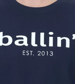 T-Shirts & Tank Tops*Ballin Est. 2013 Herren nachhaltiges Baumwoll-Shirt mit Logo-Print auf der Front Kurzarm-Shirt SH-REG-H050 Weiß, Navy, Hellblau oder Schwarz