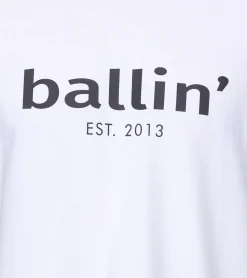 T-Shirts & Tank Tops*Ballin Est. 2013 Herren nachhaltiges Baumwoll-Shirt mit Logo-Print auf der Front Kurzarm-Shirt SH-REG-H050-WHT Weiß