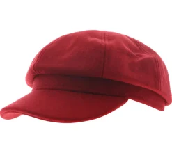 Caps & Mützen*O46 Ballon-Mütze im Filz-Style Baker-Boy-Mütze Kopfbedeckung Sommer-Cap Schirm-Mütze 4604M KL3888 Rot