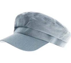 Caps & Mützen*O46 Ballon-Mütze im Jeans-Style Schirm-Mütze Baker-Boy-Mütze Kopfbedeckung Sommer-Cap 4606M K248136 Blau