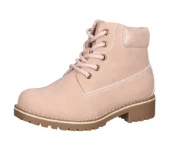 Stiefel*bama Kinder Herbst-Boots Schnür-Stiefelette für Mädchen und Jungen mit verstärkter Fersenkappe Rosa oder Khaki
