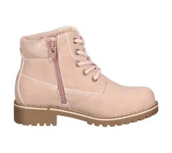 Stiefel*bama Kinder Herbst-Boots Schnür-Stiefelette für Mädchen und Jungen mit verstärkter Fersenkappe Rosa oder Khaki