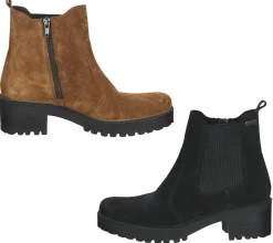 Boots & Stiefel*bama Stiefelette Damen Echtleder-Schuhe Chelsea-Boots wasserabweisend mit -tex 10850 oder Schwarz Braun