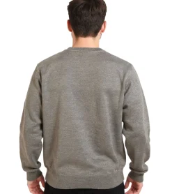 Pullover & Sweater*BARO Cousteau Herren Merino Woll-Pullover Strick-Pullover Grau