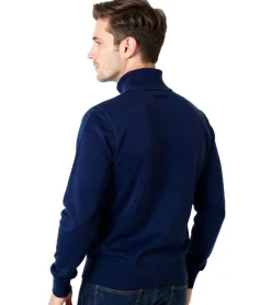 Pullover & Sweater*BARO Herren Connery Merino Rollkragen-Sweatshirt Ausgeh-Sweatshirt Marineblau