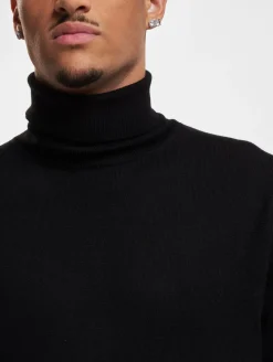 Pullover & Sweater*BARO Herren Connery Merino Rollkragenpullover Ausgeh-Pullover schwarz