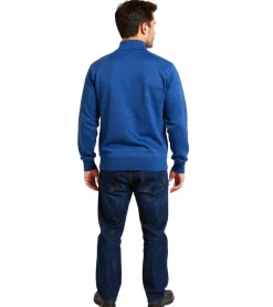 Pullover & Sweater*BARO Herren Connery Merino Rollkragen-Sweatshirt Ausgeh-Sweatshirt Blau