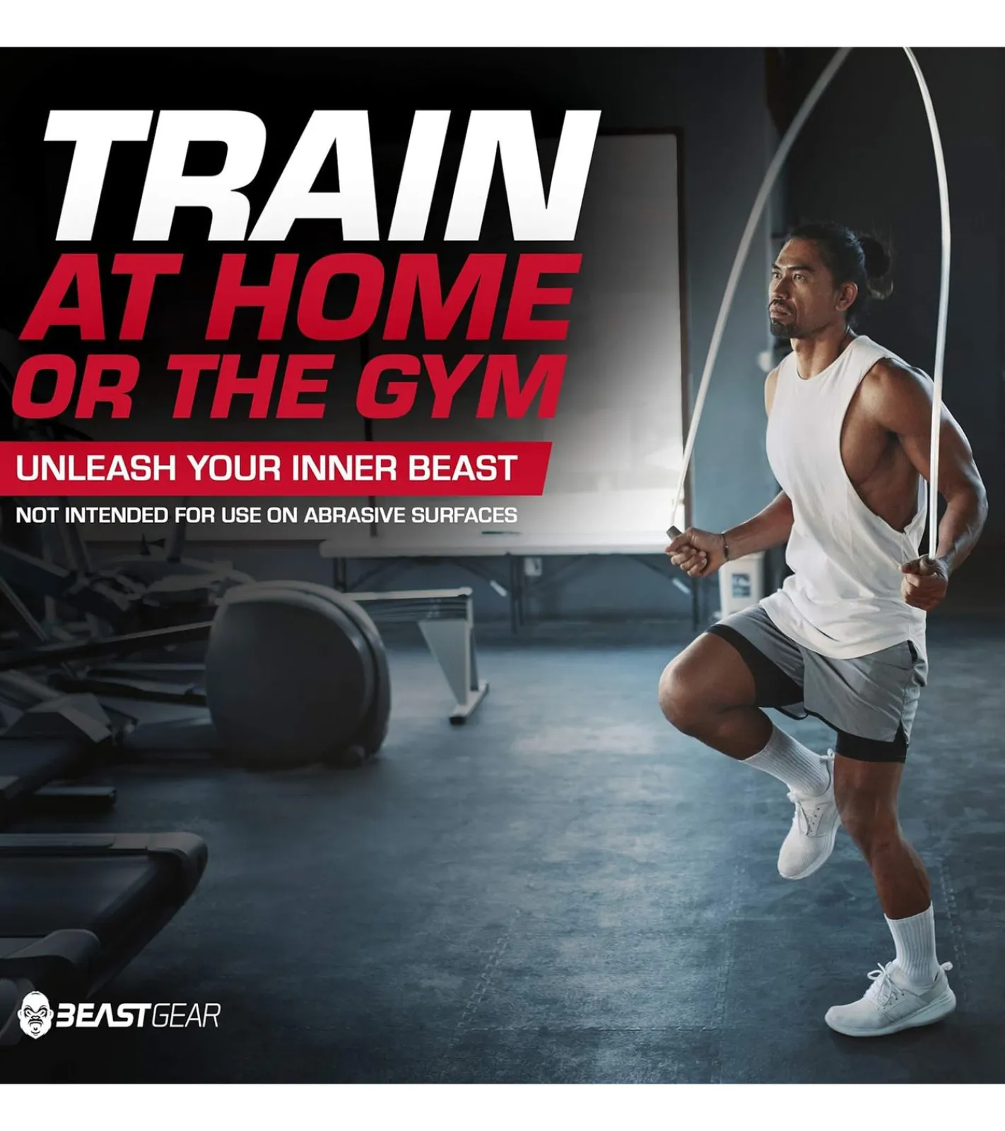 Sportausrüstung|Freizeitsport*BEASTGEAR Springseil 2,8m Speed-Fitness-Springseil aus Stahl leicht und verstellbar Trainingsgerät Boxen MMA HIIT-Workout Schwarz