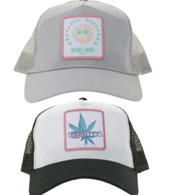 Caps & Mützen*Beechfield Trucker-Cap Baumwoll-Cap Mütze Baseball-Cap mit Stickerei 窶朖EGALIZED窶ß oder 窶朞ARY JANE BERLIN窶 Schwarz/Weiß 窶朖EGALIZED窶忿Grau 窶朞ARY JANE BERLIN窶