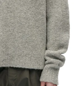 Pullover & Sweater*BERNER KÜHL Bouclé Crew Herren Strick-Pullover mit Alpaka-Wolle hergestellt in Dänemark Grau