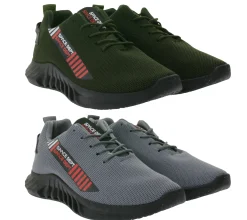 Sneaker & Turnschuhe|Turnschuhe & Sneaker*BEYOND THE RAINBOW Freizeit-Sneaker mit NASA Schriftzug Alltags-Schuhe Turnschuhe GNS-524 Grau/Rot oder Dunkelgrün/Rot