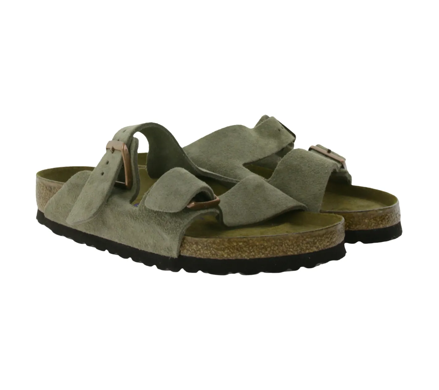 Zehentrenner & Sandalen|Pantoffeln & Hausschuhe*BIRKENSTOCK Arizona Damen Sommer-Schlappen Made in Germany normale Breite 0951301 Taupe-Grau