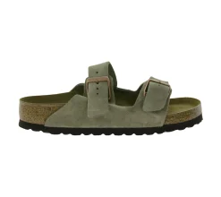 Zehentrenner & Sandalen|Pantoffeln & Hausschuhe*BIRKENSTOCK Arizona Damen Sommer-Schlappen Made in Germany normale Breite 0951301 Taupe-Grau