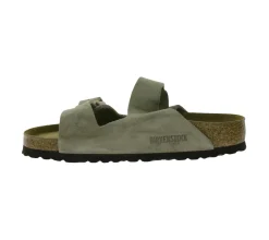Zehentrenner & Sandalen|Pantoffeln & Hausschuhe*BIRKENSTOCK Arizona Damen Sommer-Schlappen Made in Germany normale Breite 0951301 Taupe-Grau