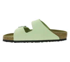Zehentrenner & Sandalen|Pantoffeln & Hausschuhe*BIRKENSTOCK Arizona Damen Nubukleder-Pantoletten Made in Germany Sommer-Schuhe Schmale Weite Sandalen 1026710 Lime
