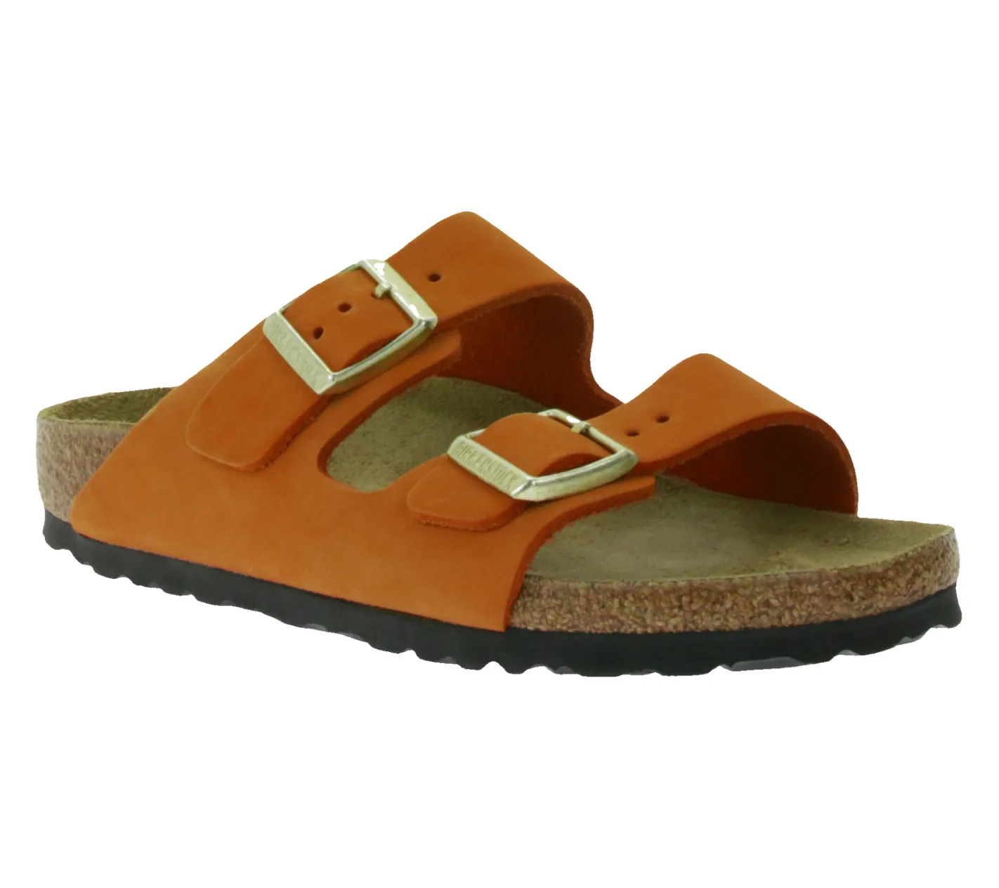 Zehentrenner & Sandalen|Pantoffeln & Hausschuhe*BIRKENSTOCK Arizona Damen Zehentrenner moderne Leder-Sandalen Made in Germany farbenfrohe Sommer-Schuhe schmale Weite 1026732 Orange
